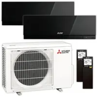 Mitsubishi Multisplit Klimaanlage Set | MSZ-EF | 3,5 kW + 3,5 kW | Black