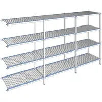 Tournus Ausstattung Regal mit herausnehmbaren Clayettes 4 Ebenen Aluminium 205 x 393.5 x 56 cm - ACP3935