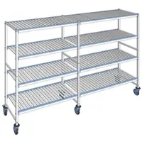 Tournus Ausstattung Fahrbares Regal mit herausnehmbaren Regalböden 4 Ebenen 175 x 283,4 x 56 cm - ALH2834R