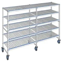 Tournus Ausstattung Fahrbares Regal mit herausnehmbaren Regalböden 5 Ebenen 175 x 253,2 x 50 cm - ALF2532R