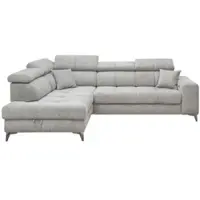 ED EXCITING DESIGN Ecksofa "Sydney L-Form", grau (taupe), B:282cm H:86cm T:198cm, 92% Polyester, 8% Nylon, Sofas, Ecksofa, motorischer Sitztiefenverstellung, USB-Port & 2 Zierkissen