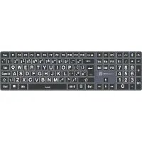 Logickeyboard XL-Print White on Black TITAN UK (PC)