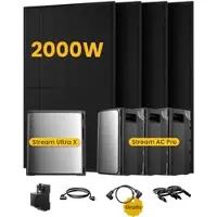EcoFlow Stream Ultra X, All-in-One Speicher für Balkonkraftwerke, mit 4 x 500 Bifaziale Solarmodule, by Powerness - Stream Ultra X + 3 x Stream AC Pro | 9600Wh / Gratis Smart Meter / Selbstabholung