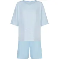 Mey Kurzer Pyjama Serie Simple Stripes Alice Blue | Größe 44