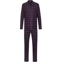 Mey Herren-Pyjama Serie Lumber Grid Yacht Blue | Größe S
