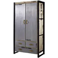 MASSIVMOEBEL24.DE MASSIVMOEBEL24 Schrank Mango 100x50x190 natur bedruckt FACTORY #137
