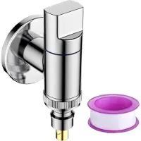 OEM Wasserhahn Wandventil - Wasserstopf - Wasmachineanschluss - Raumsparend Wandmontage - G1/2 und G3/4 - Silber