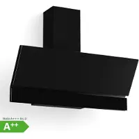 Klarstein Velaire Dunstabzugshaube 90 cm - Kopffreihaube, 820 m³/h Boost, A++ , Touch-Bedienung, LED, leise, Aluminium- & Aktivkohlefilter, Abzugshaube Küche 90 cm, Schwarz