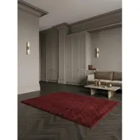 KADIMA DESIGN Kurzflorteppich MAIN, einfarbig, Rot, 280 x 370 cm