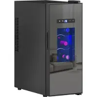HOMCOM Weinkühlschrank für 12 Flaschen, mit LED-Licht, Schwarz