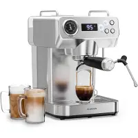 Klarstein , Libeica Evo, Siebträgermaschine, 20 bar, 1360 W, Milchaufschäumer, 1,3-Liter-Wassertank, Edelstahl-Design