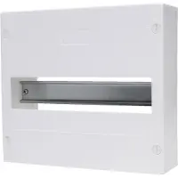 Kopp 344610006 Aufputz-Verteilerkasten, ohne Tür, 1-reihig für 12+2 Pole, Farbe: weiß