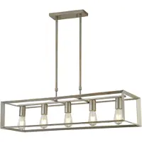 Searchlight Heaton Zeitgenössischer Kronleuchter Stahl Silber Gold 5 Lichter E27