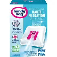 Handy Bag PH86, Staubbeutel, Universal, Weiß, Mikrofaser, Philips, Electrolux, AEG, Tornado, Progress, Zanussi, Box