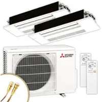 Mitsubishi Multisplit Klimaanlage Decke| MLZ-KP | 2,5 kW + 3,5 kW | Quick-Connect