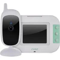 Reer BabyCam S Babyphone mit Kamera, 2,4 Zoll Display, 300 m, Weiß/Türkis
