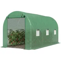 Aosom Foliengewächshaus Gewächshaus Treibhaus Tomatenhaus mit Fenster