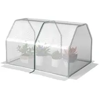 Outsunny Foliengewächshaus UV-beständiges Mini Gewächshaus für Garten Weiß