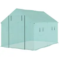 Outsunny Foliengewächshaus, 2 x 3 x 2 m Gewächshaus, Treibhaus mit Rollfenster