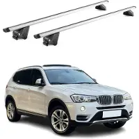 Aurilis Dachträger Grundtäger für BMW X3 F25 2011-2017 100kg Aluminium Silber 2 tlg ABE