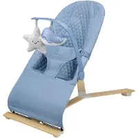 Kinderkraft MIMI - Babyliege - 3-stufige Rückenlehne - leicht und zusammenklappbar - skandinavisches Design - weiches Material - Nordic Breeze