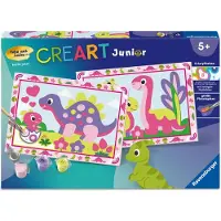 Ravensburger CreArt, Malen nach Zahlen Junior - Bunte Dinosaurier