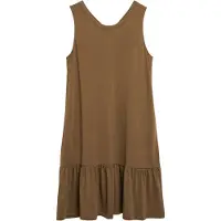 s.Oliver Red Label Maxikleid , Damen, Gr. 38, N-Gr, braun (teak braun), Web, Obermaterial: 50% Baumwolle, 50% Modal, gemustert, körpernah, Rundhals, Kleider Maxikleid, Sommerkleid in Allover-Optik