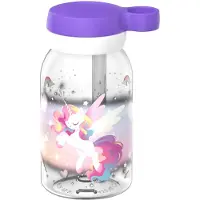 Mepal Trinkflasche "Trinkflasche mit Trinkhalm Campus 450 ml", lila (unicorn glow), H:15,5cm, Trinkflaschen, Trinkflasche, Spülmaschinengeeignet
