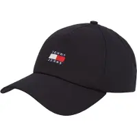 Tommy Hilfiger Baseball Cap TOMMY JEANS "TJM HERITAGE CORE CAP", schwarz, Web, Baumwolle, unifarben, Caps Baseball Cap, UNISEX Klemmverschluss, große Logostickerei