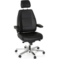 Hjh OFFICE 24 HOURS Leder - XXL Drehstuhl Schwarz