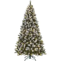 Black Box Trees Trees Pittsfield Künstlicher Weihnachtsbaum mit LED-Lichtern - H185 x Ø102 cm - Grün gefrostet