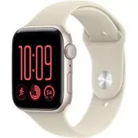 Apple Watch SE 3 GPS 44mm Starlight Aluminium Case with Sand Sport Band - S/M
