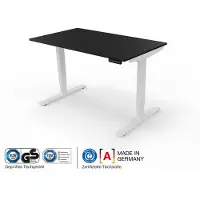 Assmann Elektrisch höhenverstellbarer Schreibtisch Y-Line Schwarz Weiß, 120x70cm, Memoryfunktion, Kollisionsschutz, 2-fach-Motorik