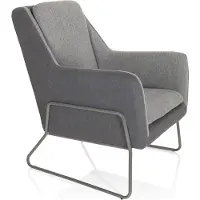 Hjh OFFICE LAGUN | 1-Sitzer - Loungesessel Hellgrau / Dunkelgrau