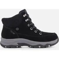 SKECHERS Winterboots "TREGO-SNOW BREEZE", Damen, Gr. 40, Warmfutter, schwarz, Veloursleder, Schuhe Winterboots, Schnürboots, Schnürstiefelette mit Warmfutter