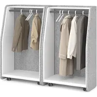 Hammerbacher Mobile Garderobe, Akustik, Weiss/Grau-meliert
