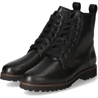 Sioux Damen Stiefeletten/ Schnürstiefeletten MEREDITH Schwarz Glattleder Größe: 61/2