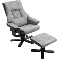 HOMCOM Relaxsessel mit Hocker, Fernsehsessel, Polstersessel mit Liegefunktion