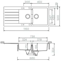 Schock Einbauspüle Signus D-200 U Silverstone Unterbau