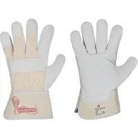 Stronghand Handschuh CALCUTTA EN388 Gr.12 naturfarben Rindleder Doppelnaht gummierte Stulpe