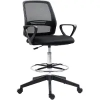 Vinsetto Arbeitsstuhl Ergonomischer Drehstuhl Bürostuhl höhenverstellbar Schwarz