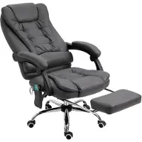 Vinsetto Massage-Bürostuhl, Ergonomisch Schreibtischstuhl mit Liegefunktion