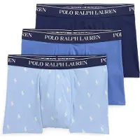 Ralph Lauren für Herren. 714830299224 Set aus 3 Boxershorts aus elastischer Baumwolle, blau (L), Heimtextilien