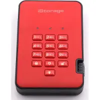 ISTORAGE diskAshur2 256-bit 4TB USB 3.2 secure encrypted hard drive - Red IS-DA2-256-4000-R, 4 TB, 3.2 Gen 1 (3.1 Gen 1), 5400 RPM, Rot