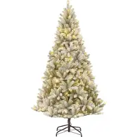 Black Box Nagoya Künstlicher Weihnachtsbaum mit warm-weißer LED-Beleuchtung - H210 x Ø115 cm - Grün Frosted