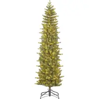 Black Box Trees Harma Schmaler Künstlicher Weihnachtsbaum mit LED-Lichtern - H230 x Ø66 cm - Grün