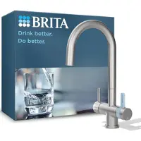 Brita 3-Wege Küchenarmatur Edelstahl rund P1000 Filter Wasserhahn gefiltert