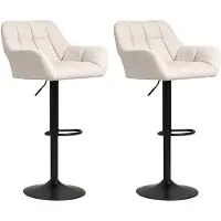 HOMCOM Barhocker 2er-Set Tresenhocker Höhenverstellbar Drehbar im Retro-Design