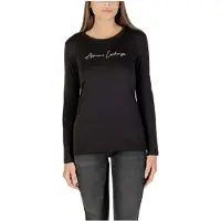 Armani Exchange für Damen. XW001456AF10356MC021 Langarmshirt mit Logo, schwarz (L), Lässig, Baumwolle
