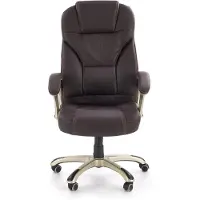 Halmar Bürostuhl DESMOND Dunkelbraun mit Armlehnen, Sitzhöhe 48 cm